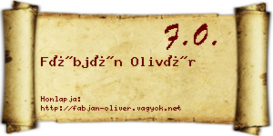 Fábján Olivér névjegykártya